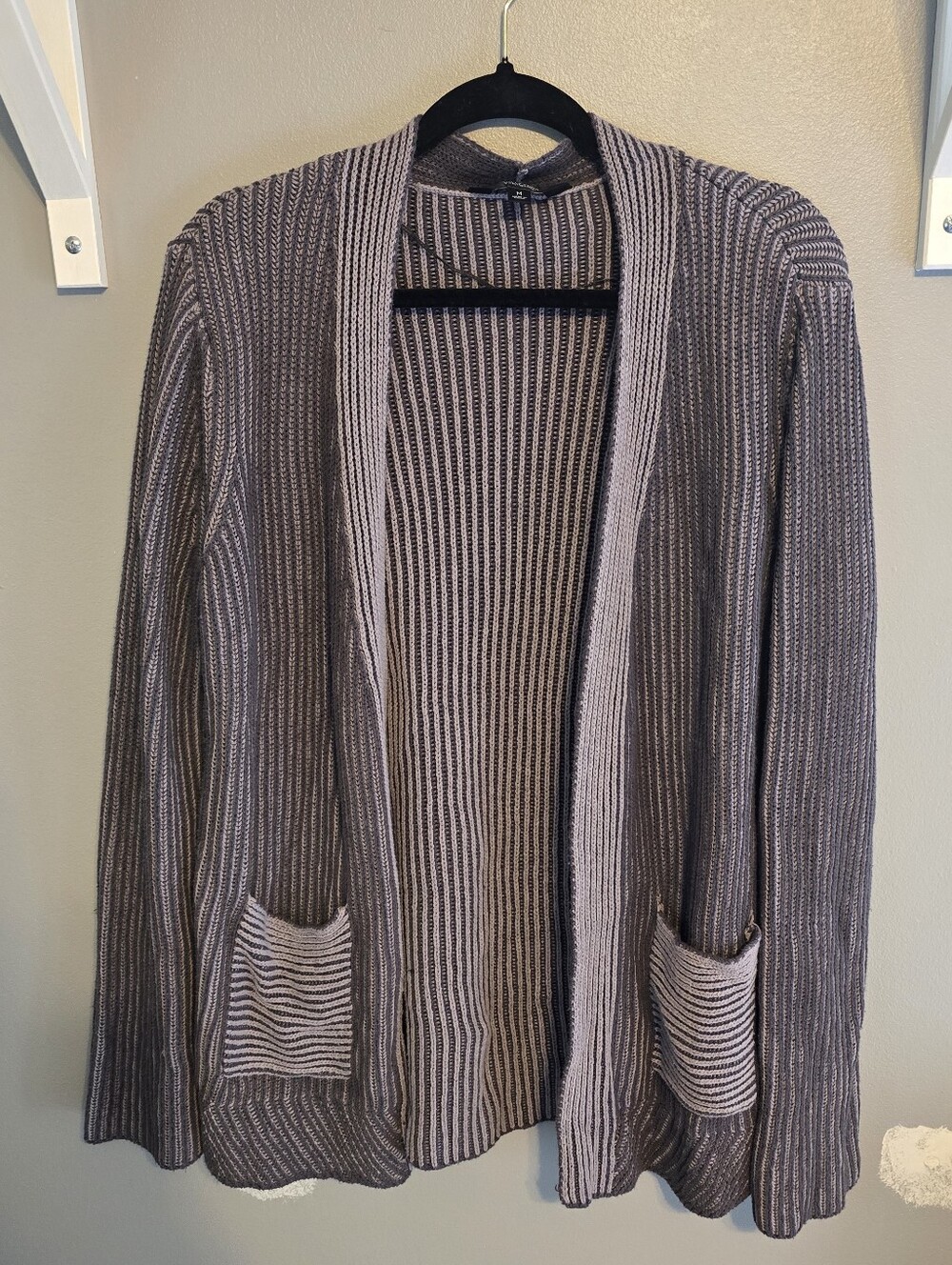 Simply Vera Vera Wang Open-Front Ribbed Cardigan - Taupe
